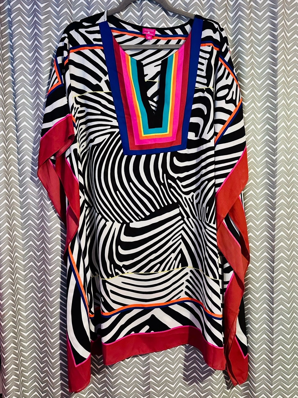 Trina Turk x I.N.C. | Zebra Krint kaftan, L/XL - Picture 3 of 8